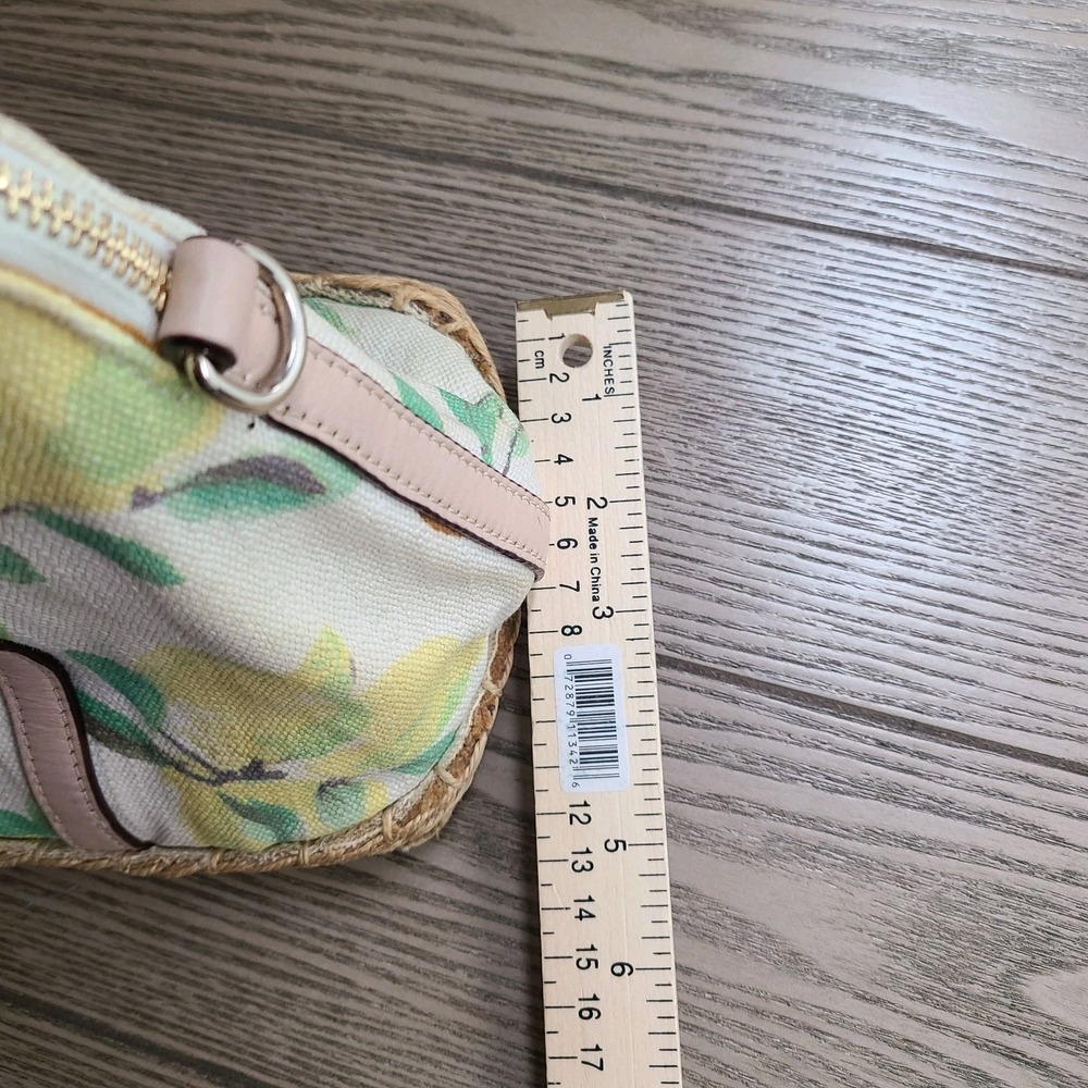 Kate Spade Capri Maise Satchel Cream Yellow Lemon Print Beige Trim Summer Bag - Picture 11 of 12